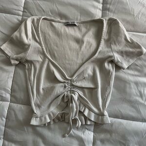Zara ribbed drawstring top